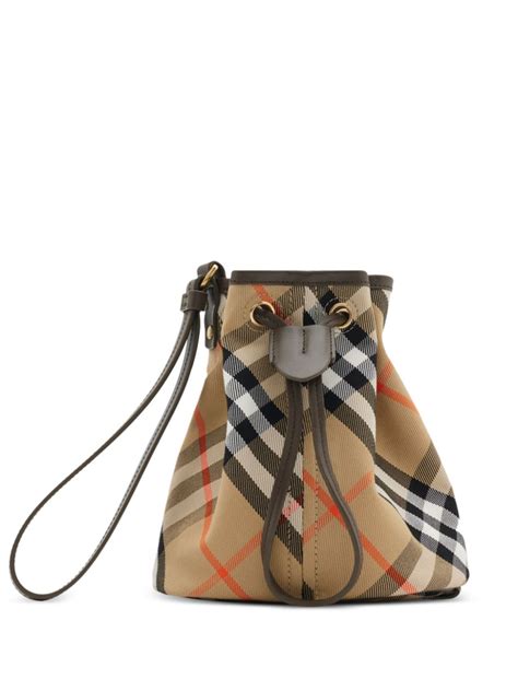 Burberry Check Drawstring Mini Bag 